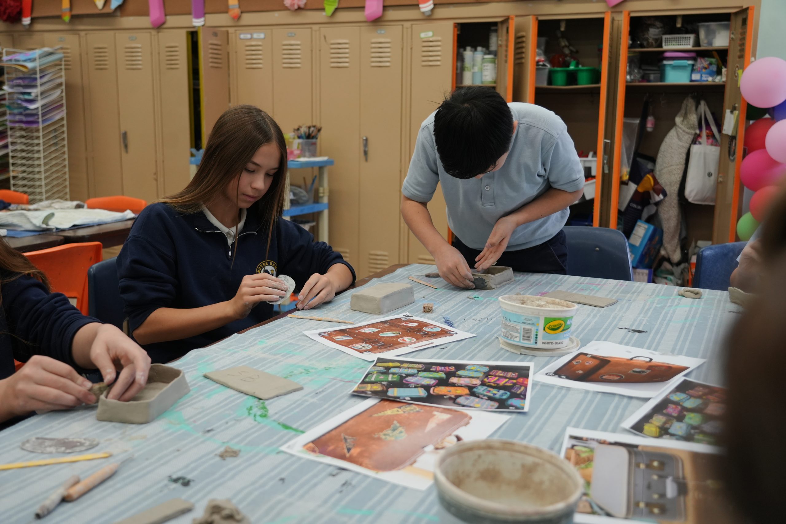 Upper grade school students cultivate a sense of beauty and order through art